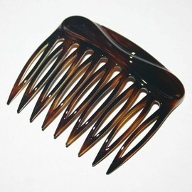 Charles Wahba Brown Tortoiseshell Women Hair Comb Side Updo Thick Large Teeth Made in France