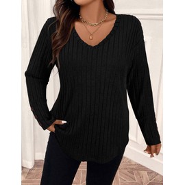 Luranee Womens Plus Size Tops, Casual Fashion Country Concert Top Womens Fall Tops Trendy Sweatshirt Long Sleeve Shirts Winter Holiday Outfits Streetwear Black 5XL