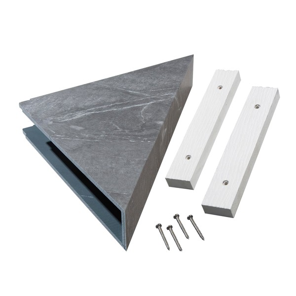 Palisade Vinyl Waterproof Corner Shower Shelf in Cracked Slate