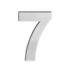 QT Modern House Number - 6 Inch - Brushed Stainless Steel (Number 7 Seven), Floating Appearance, Easy to install and made of solid 304