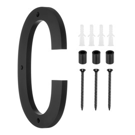 sourcing map 12 Inch Modern House Number, Acrylic Floating House Number for Outside Address Sign for House with Nail Kit for Mailbox Yard Home Front Door (Letter C, Matte Black)