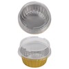 DEAYOU 100-Pack Aluminum Foil Baking Cups with Lids, 5oz Disposable