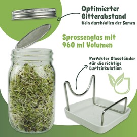 Juego de Vasos de germinación con Cuenco de cerámica, Juego de 1 Unidad para Cultivo de brotes (Incluye Funda oscurecida), Cristales germinados para la cría de brotes, Apto para lavavajillas