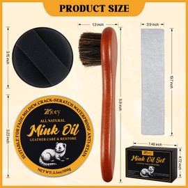 8 Pcs Mink Oil for Leather Shoes Boots 3.5 oz Leather Conditioner and Cleaner with Travel Bag Soften for Boots and Shoes Care(Style B)
