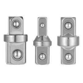 3 PCS 1/2" 1/4" 3/8" Square Drive Adapters, Ratcheting Wrench to Square Drive Adapter Set Double Head External Squares Internal Hexagonal Connector Electric Wrench for Head OuterSquare ElectricWrench
