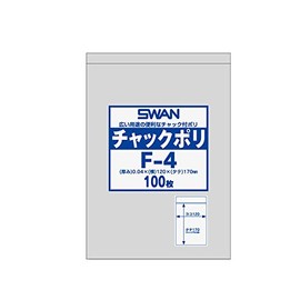 Shimojima 006656025 Plastic Bags with Zipper for F-4 A6, 100 Sheets