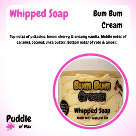 Bum Bum Cream Whipped Soap Body Wash - 150g - Natural Oils & Kaolin Clay - Calm & Relaxing Scent - Vegan Friendly - Puddle of Wax - Made in the UK