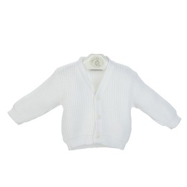 Dandelion Clothing Tiny Premature Newborn Baby Cardigan Girls Boys White Blue Pink Warm Ribbed Knitted Cardi Prem Preemie Girl Boy (White, Baby 0-3 Months)