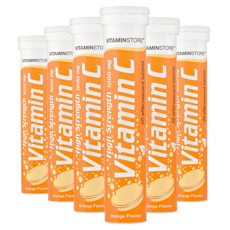 120 Vitamin C Orange 1000mg Effervescent Tablets *6 Packs of