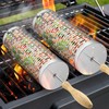 Rolling Grill Baskets,【2025Upgraded】 2Pcs Rolling BBQ Basket with Removable Wooden