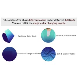 VISLILY Plus Size Sweatshirts for Women Long Sleeve Hoodies Color Block Tops Xl JN 14W