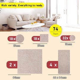 SANGaa Felt Furniture Pads 74 Pcs, Premium Anti-Scratch Felt Pads for Protecting Hardwood & Laminate Floors, Beige