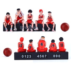 KRGNPLE Sakuragi Hanamichi Kaede Rukawa Ryota Miyagi Hisashi Mitsui Takanori Akagi Slam Dunk Figure Car Accessories (Design: Trumpet Parking Set, Total of 5)