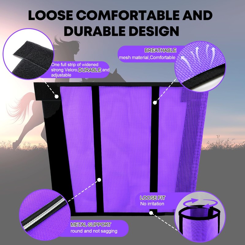 Wizbrio Premium Ventilated Horse Fly Boots & Fly Leggings Set