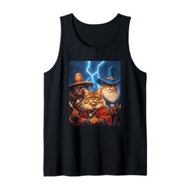Fantasy Felines Cat In Wizard Hat Tank Top
