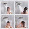 BRIGHT SHOWERS High Pressure Brushed Nickel Shower Heads Combo with