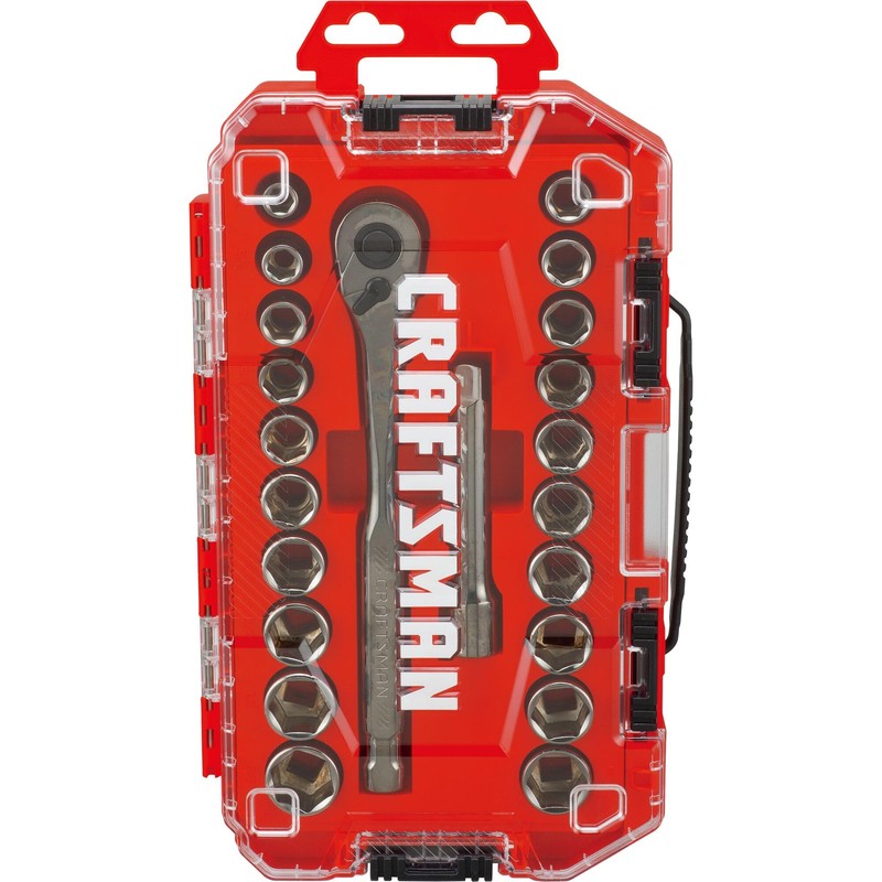 CRAFTSMAN Mechanics Tool Set, 1/2" Drive, SAE/Metric, 22 Piece (CMMT12030)