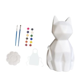 Perfeclan Animal Painting Kit Luminous Toys Art Set with Pigments Party Favors Painting Animal Models Unpainted for Ages 3 4 5 6 7 8, Cat