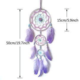 SOYUZU Purple Dream Catcher Feather Dream Catchers for Bedroom Adult Dream Catcher for Wall Hanging Decor Art Ornaments Crafts