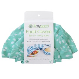 4MyEarth Reusable Cotton Food Cover - Set of 4, Leaf