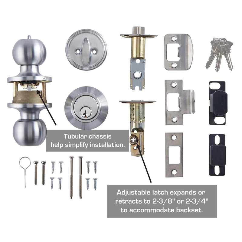 BRINKS Commercial - Keyed Entry Door Knob with Deadbolt Set,