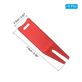 PATIKIL メタルベンディングゴルフディボットリペアツール 6パックゴルフディボットツールカーブスピットゴルフ緑ディボットフォークボールマークリペアツール ゴルフゴルファーリペア レッド