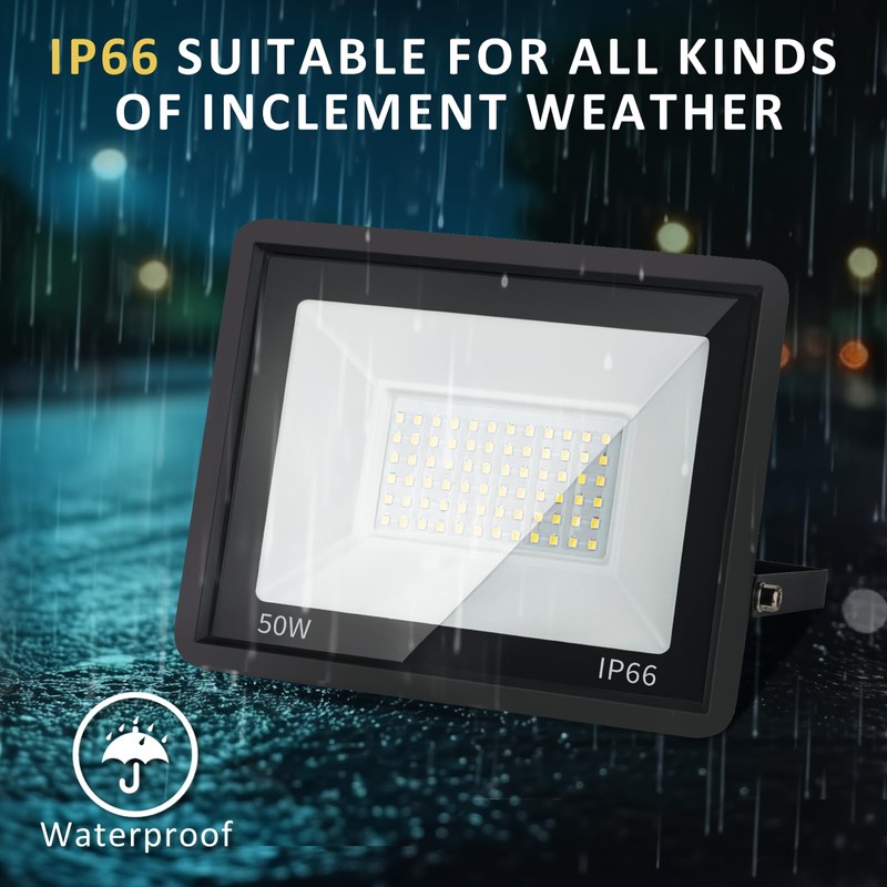 ZHPINGMX 50W LED Flood Light Outdoor, 5000LM Super Bright Floodlight