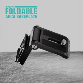 Tilta Foldable ARCA Baseplate – Black | Vertical and Horizontal Configurations | Single Unlock Button | 90° Swivel Mount | Weighs Only 2.45 Ozs and Support 6.6 Lbs | TA-FAB-B
