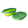 SAMMART 3L Over The Sink Oval Colander (Dark Green/Fluorescent Green