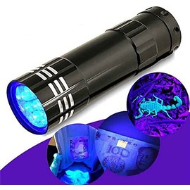 UV Flashlight Black Light, Handheld Blacklight Flashlights 9 Led 395nm Mini Light Torch Pet Urine Detector for Dog Pet Urine Stains, Dry Stains, Bed Bug, Matching with Pet Odor Eliminator