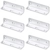 6 PCS Stainless Steel Corner Braces,L-Shaped Extended Fastening Brackets (Silver)