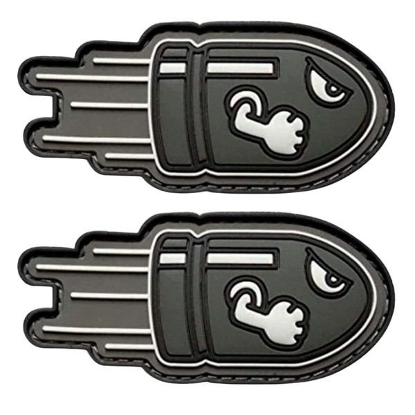 Angry Flying Bullet Tactical 3D PVC Rubber Patch 2PC Bundle