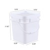 Wekioger 3 Gallon Plastic Bucket Pail with Seal Lid, 4-Pack