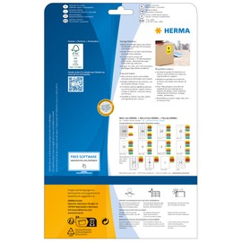 HERMA 4498 Coloured Labels A4 199,6x143,5 mm blue removable paper matt 40 pcs.