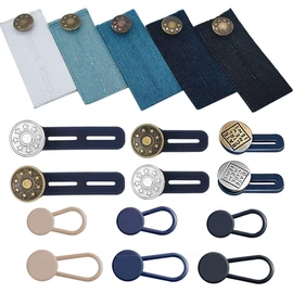 Reelau [17 Pack] Waistband Extenders Jeans Button Extender, Jeans Extender Set Collar Extenders for Mens Shirts, Elastic Metal Collar Extenders, Button Extender Jeans Waist Extenders for Men and Women