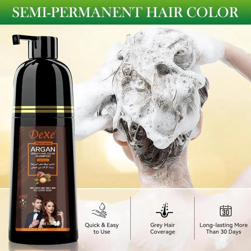 Shampoo Tinte Dexe Argan Color Castaño Medio 420ml