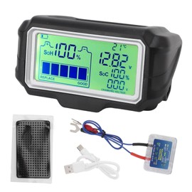12V LED Battery Tester with HUD LCD Screen Backlight Built in Fuse Battery Monitor for Cars Trucks Yachts