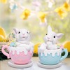 Hodao Ceramic Bunny Mugs with Whipped Cream Topping, Set of