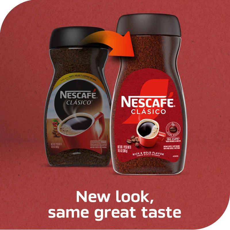 NESCAFÉ CLÁSICO Instant Coffee, Dark Roast Coffee, 1 Jar (10.5