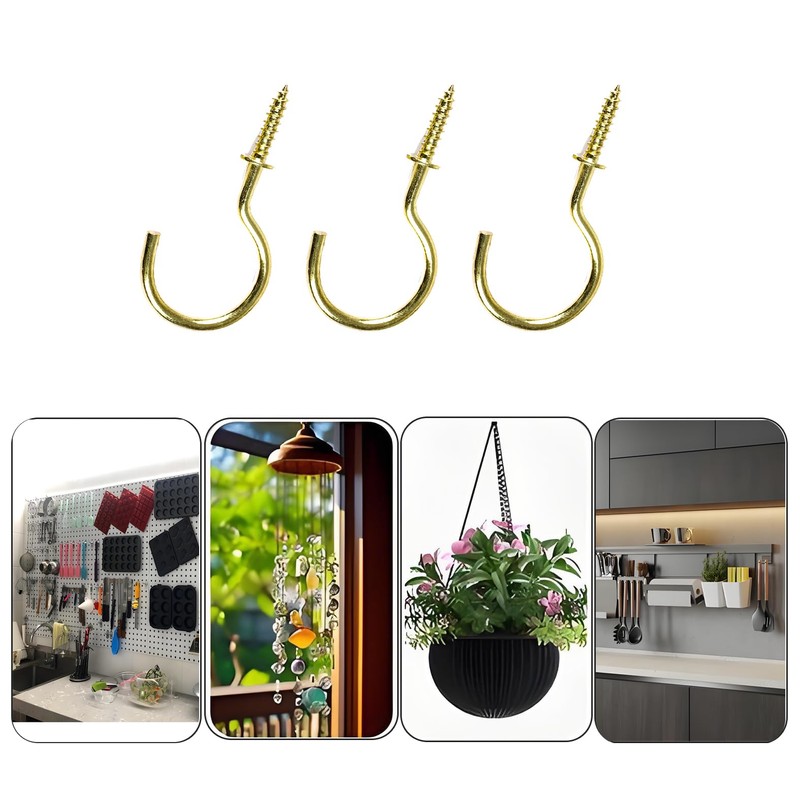 Septe 100 Pcs 1/2 inch Ceiling Cup Hooks Screw Hooks