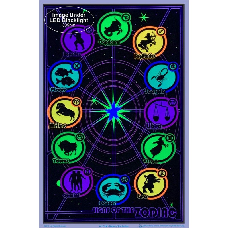Signs of The Zodiac - Blacklight Poster - Flocked -