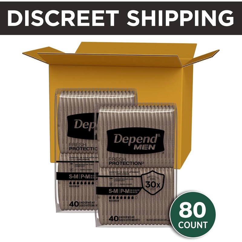 Depend Fresh Protection Adult Diapers, Incontinence Underwear for Men, Disposable,