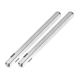 M METERXITY 2-Pack Door Knob Spindle, 4 x 0.3 Inch/ 110 x 8 mm Iron Square Spindle Replacement Door Handle Parts for Most Mortise Type Door Knobs, Door Lock Replacement Parts [Silver Tone]