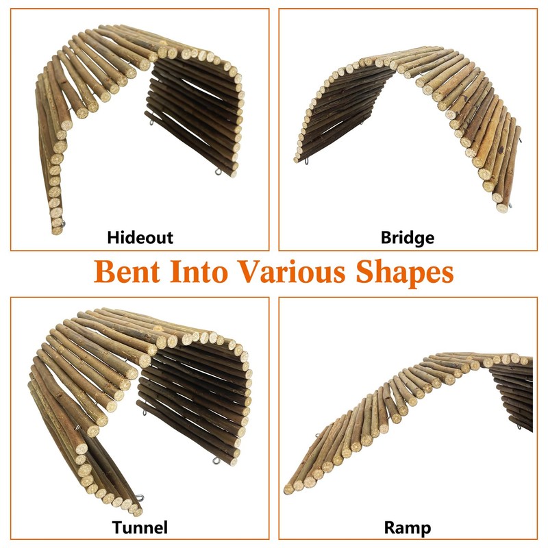 BNOSDM Large Reptile Hide Tortoise Hideout Bearded Dragon Wooden Bridge