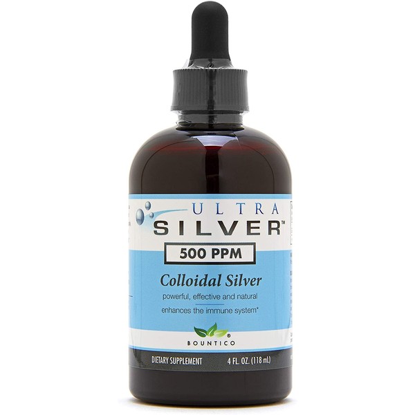 Ultra Silver® Colloidal Silver | 500 PPM, 4 Oz (118mL) | Mineral Supplement | True Colloidal Silver - with Dropper