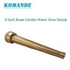 KOMANDE 6 Inch Brass Garden Water Hose Nozzle Jet, 3/4