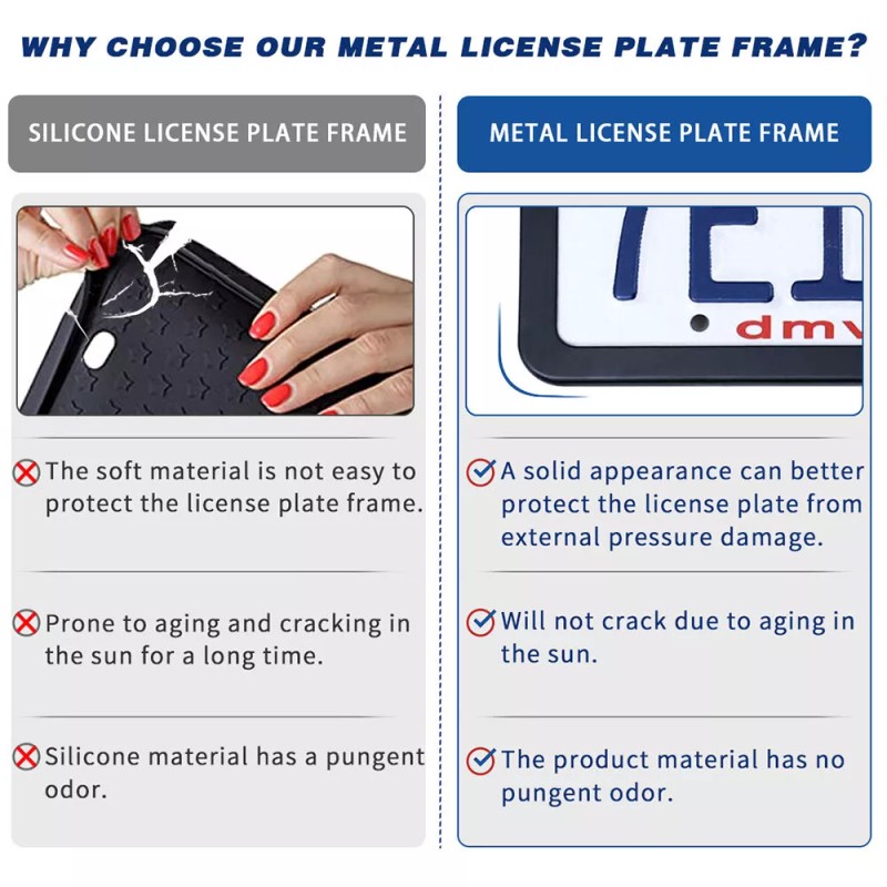 JYMAOYI Set of 2 For Honda Metal Black Metal License
