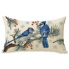 Fahrendom Winter Bluebird Lumbar Decorative Rectangle Pillow Cover 12 x