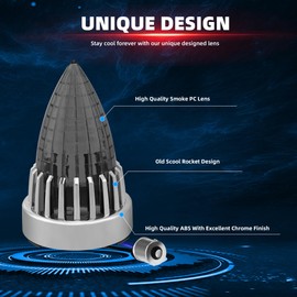 FATECIM 3 1/4" 1156 LED Rear Turn Signal Amber Light Blinkers Indicators with Supersonic Replacement Smoke Lens for Harley Touring Road Glide Road King Electra Glide Heritage Fatboy Softail Springer