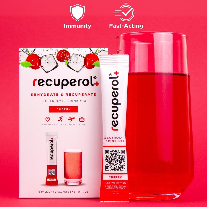 Recuperol Rehydration & Recovery Electrolytes Powder Supplement for Dehydration, 6
